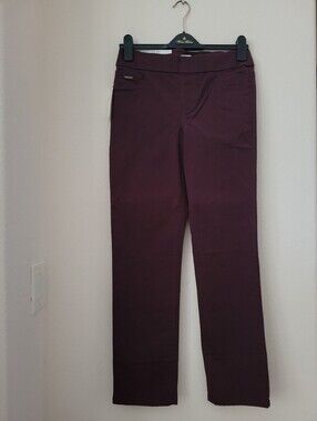 NINE WEST Jeans Heidi pull on Straight pants, Plum Size 4, NWT
